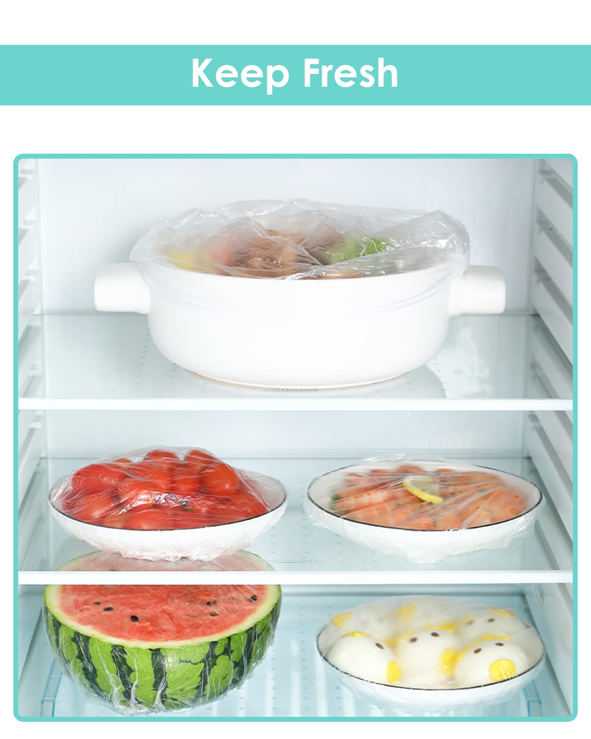 Auban 80 PCS Shower Cap Disposable Extra Large,Bath Caps Clear Waterproof Plastic Elastic Hair Bath Cap Hotel Travel Essentials Accessories Deep Conditioning Hair Care(23.6)